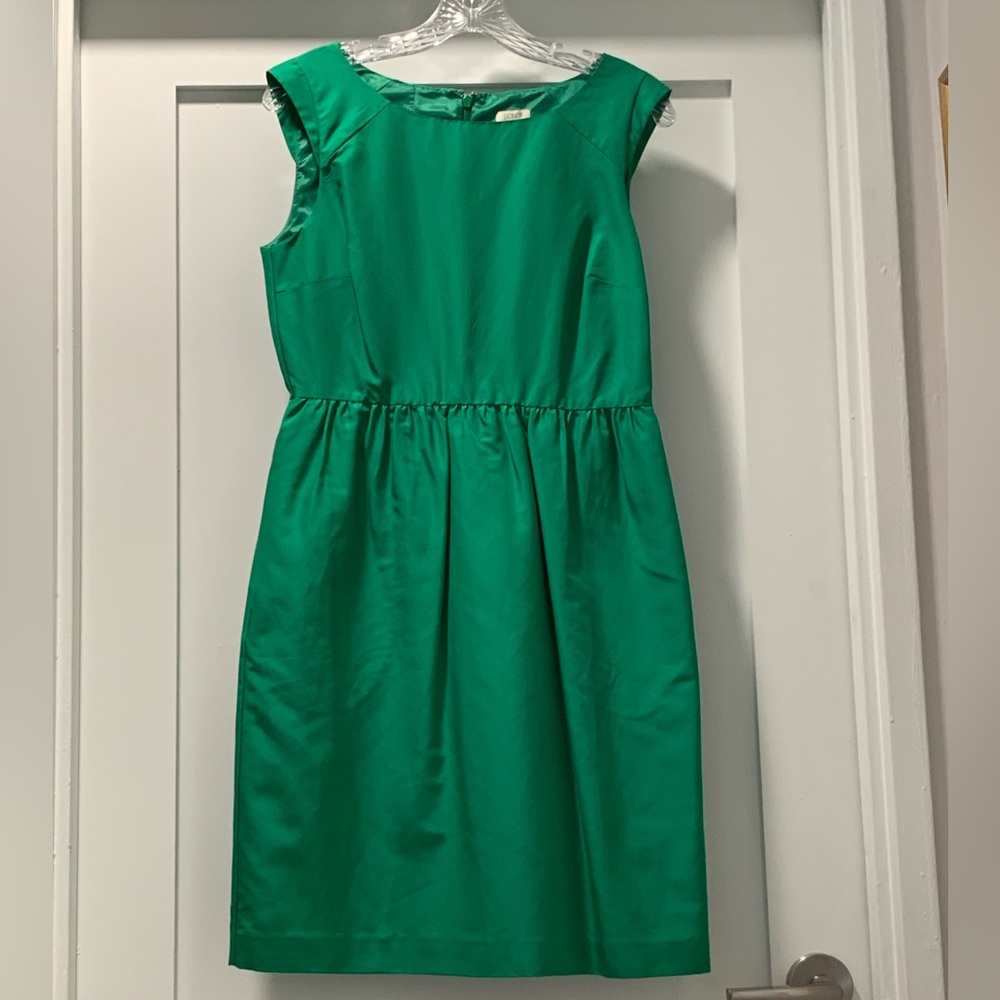 JCrew Green Silk/Cotton Dress